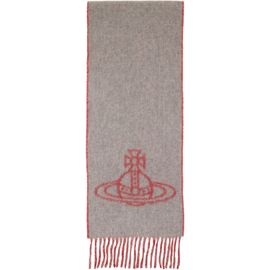 Vivienne Westwood Vivienne Westwood Red & Gray Double Face Scarf