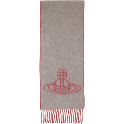 Vivienne Westwood Vivienne Westwood Red & Gray Double Face Scarf