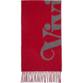 Vivienne Westwood Vivienne Westwood Red & Gray Wool Logo Scarf