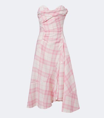 Vivienne Westwood Vivienne Westwood Spiral checked wool-blend bustier dress