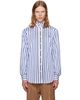 Vivienne Westwood Vivienne Westwood White & Blue Two Button Krall Shirt - 1