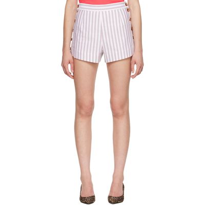 Vivienne Westwood Vivienne Westwood White & Burgundy Elle Button Shorts