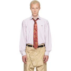 Vivienne Westwood Vivienne Westwood White & Burgundy Two Button Krall Shirt