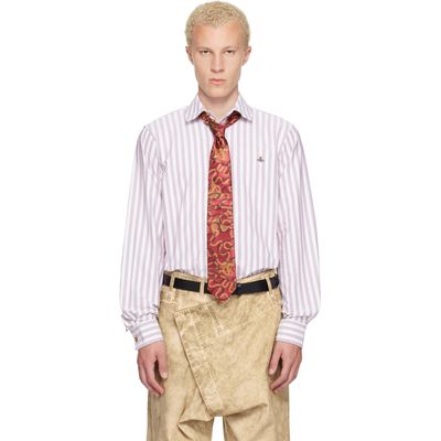 Vivienne Westwood Vivienne Westwood White & Burgundy Two Button Krall Shirt