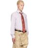 Vivienne Westwood Vivienne Westwood White & Burgundy Two Button Krall Shirt - 2