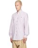 Vivienne Westwood Vivienne Westwood White & Burgundy Two Button Krall Shirt - 4