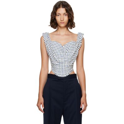 Vivienne Westwood Vivienne Westwood White & Navy Sunday Corset Top