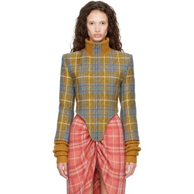 Vivienne Westwood Vivienne Westwood Yellow & Blue Historical Bomber Jacket