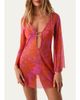 Vix Lidi Sheer Floral Cover-Up Mini Dress - 4