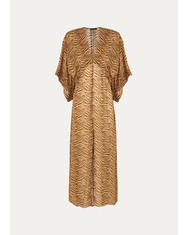 Vix Megan Animal-Print Maxi Cover-Up Dress