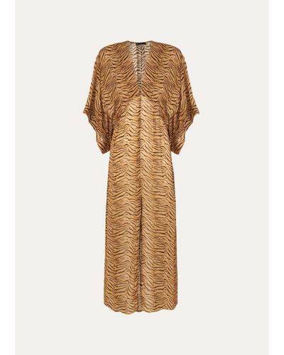 Vix Megan Animal-Print Maxi Cover-Up Dress