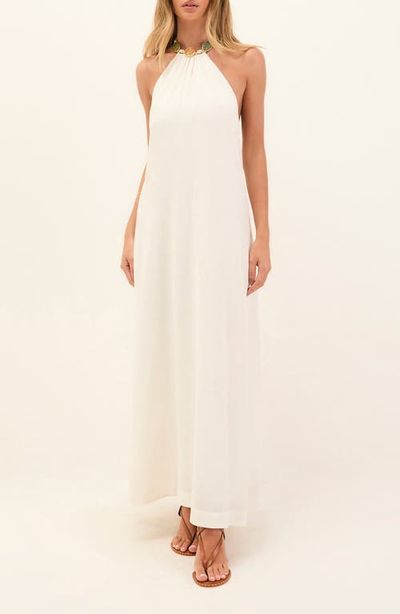 ViX Paula Hermanny ViX Paula Hermanny Aiden Linen & Cotton Halter Maxi Dress