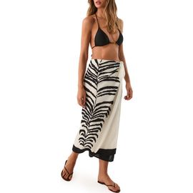 ViX Paula Hermanny ViX Paula Hermanny Flora Placement Print Cotton Cover-Up Pareo