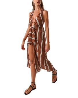 Vix Paula Hermanny ViX Paula Hermanny Mita Tie Front Cotton Swim Cover-Up