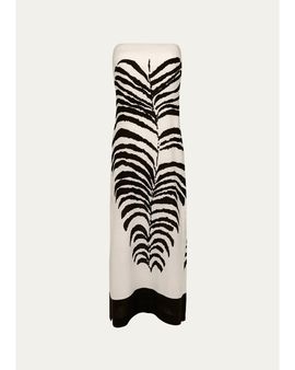 Vix Penelope Leaf-Print Linen-Blend Midi Dress