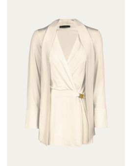 Vix Rosalie Surplice-Neck Mini Dress
