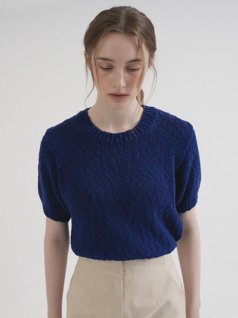 VLETI Round Cotton Slavic Knit (Deep_blue)