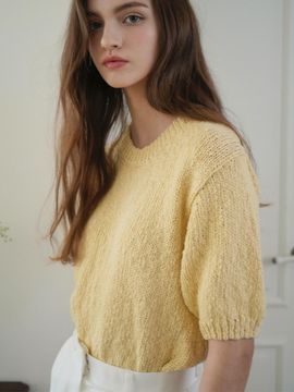 VLETI Round Cotton Slavic Knit (Light_yellow)