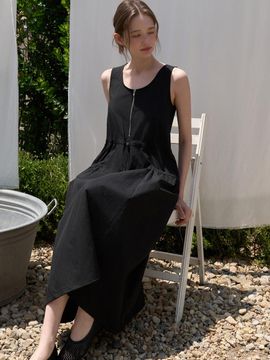 VOIEBIT for WOMEN Shearling Crispy Long One-Piece Dress [Black] (VW496)