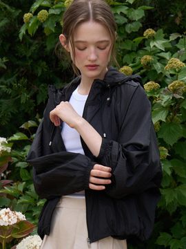 VOIEBIT for WOMEN Summer See-through Windbreaker Jacket [Black] (VW500)
