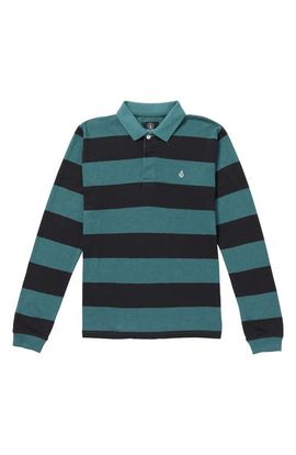Volcom Volcom Kids' Bolders Long Sleeve Stripe Cotton Polo