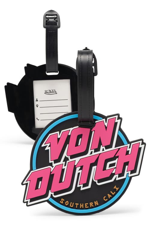 Von Dutch Von Dutch 80s Neon 2-Piece Suitcase ID Tag Set with Adjustable Straps 