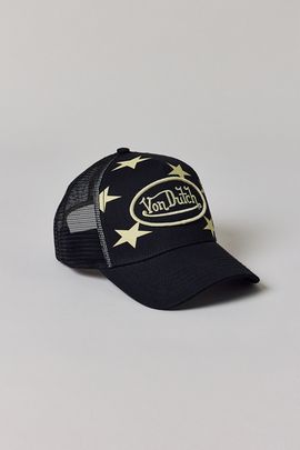 Von Dutch Von Dutch Americana Trucker Hat in Black/White, Women's at Urban Outfitters