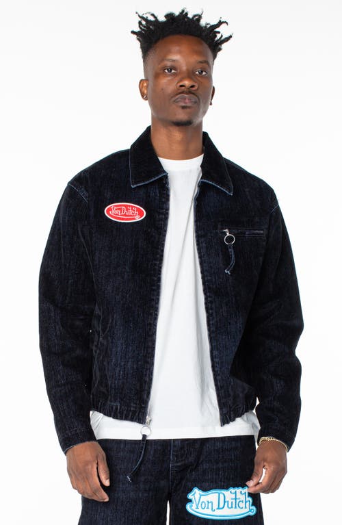 Von Dutch Von Dutch Pagans Flocked Bomber Denim Jacket