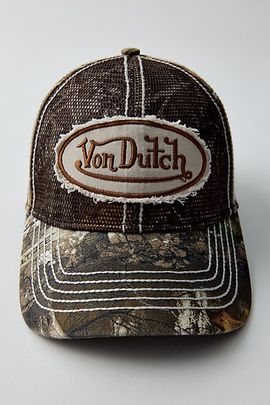 Von Dutch Von Dutch Realtree Camo Raw Patch Hat in Brown, Men's at Urban Outfitters