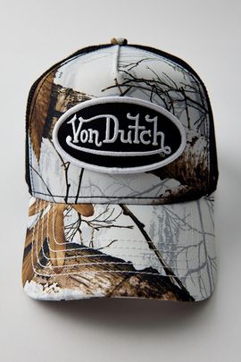 Von Dutch Von Dutch Realtree Edge Trucker Hat in White Camo, Women's at Urban Outfitters