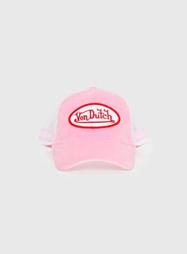 Von Dutch Von Dutch Velvet Trucker Hat Pink