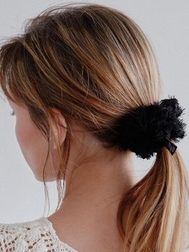 voor Lace Flower Scrunchie_Black