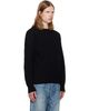 vowels vowels Black Cable Knit Crewneck Sweater - 2
