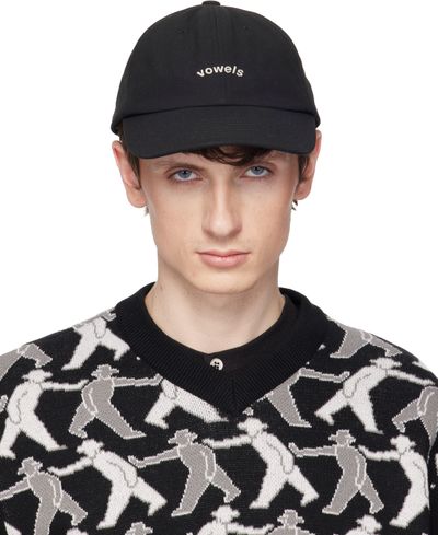 vowels vowels Black Cotton Twill Cap