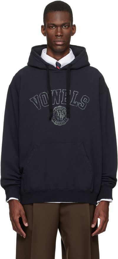 vowels vowels Black Faded Collegiate Hoodie