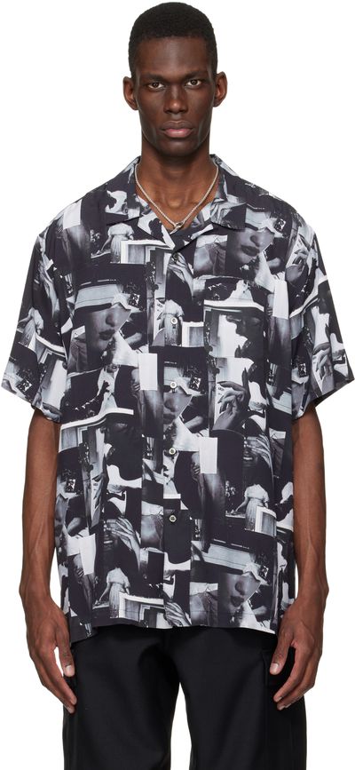 vowels vowels Black Printed Still Shirt