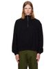 vowels vowels Black Quarter Zip Fleece Sweater - 1