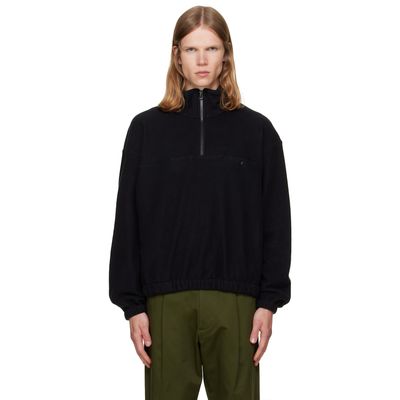 vowels vowels Black Quarter Zip Fleece Sweater