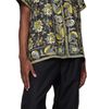 vowels vowels Black Short Sleeve Silk Scarf Shirt - 4