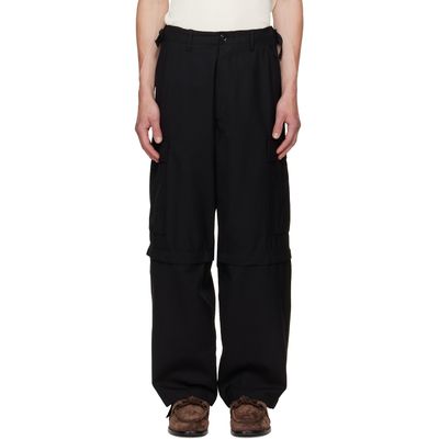 vowels vowels Black Solid Cargo Pants