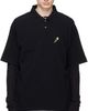 vowels vowels Black S/S Pique Polo - 1
