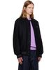 vowels vowels Black Wool Varsity Bomber Jacket - 2