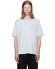 vowels vowels Blue Short Sleeve Pique Polo - 1