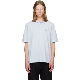vowels vowels Blue Short Sleeve Pique Polo