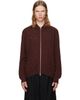 vowels vowels Brown Eyelet Knitted Zip-Up Sweater - 1
