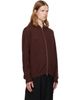 vowels vowels Brown Eyelet Knitted Zip-Up Sweater - 2