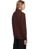 vowels vowels Brown Eyelet Knitted Zip-Up Sweater - 3