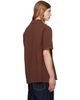 vowels vowels Brown Short Sleeve Pique Polo - 3