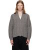 vowels vowels Gray Cable Knit Zip-Up Cardigan - 1