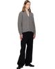 vowels vowels Gray Cable Knit Zip-Up Cardigan - 4